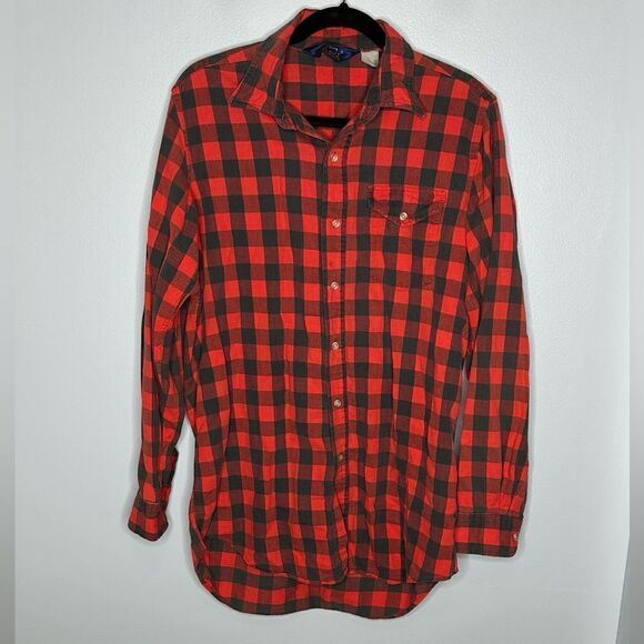 Vintage Woolrich Buffalo Red Plaid long sleeve Button Up shirt  Large - Picture 1 of 3